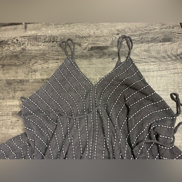 World Market Harem Jumpsuit L/XL Wide Leg Striped Embroidered Boho Festival - Picture 5 of 11